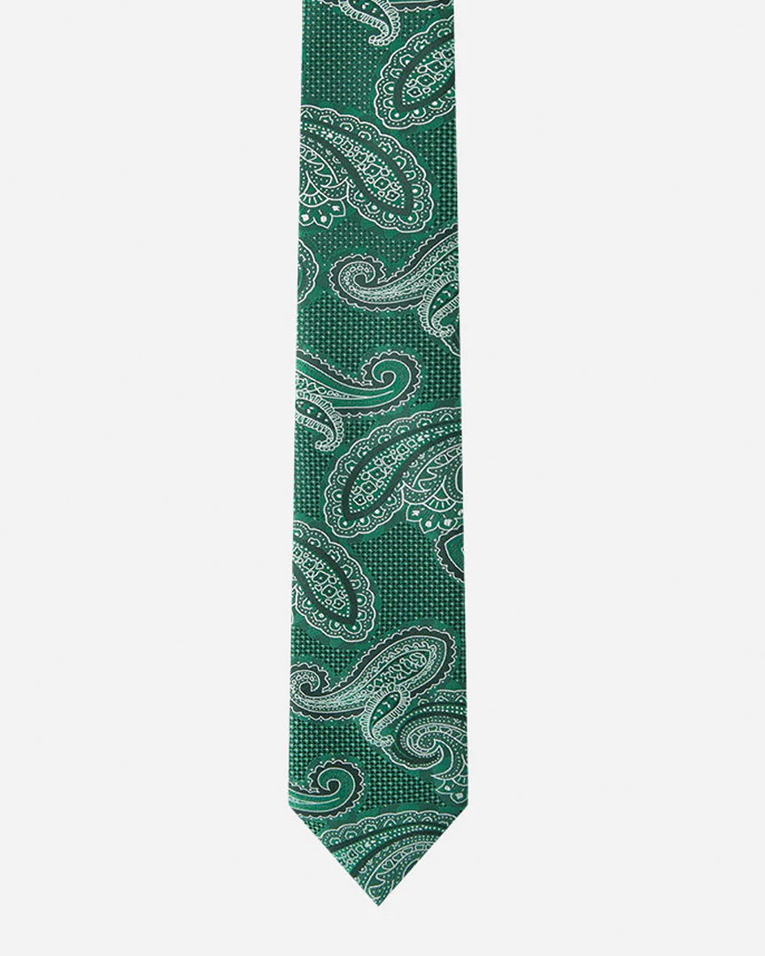 Immortal Paisley Tie Green