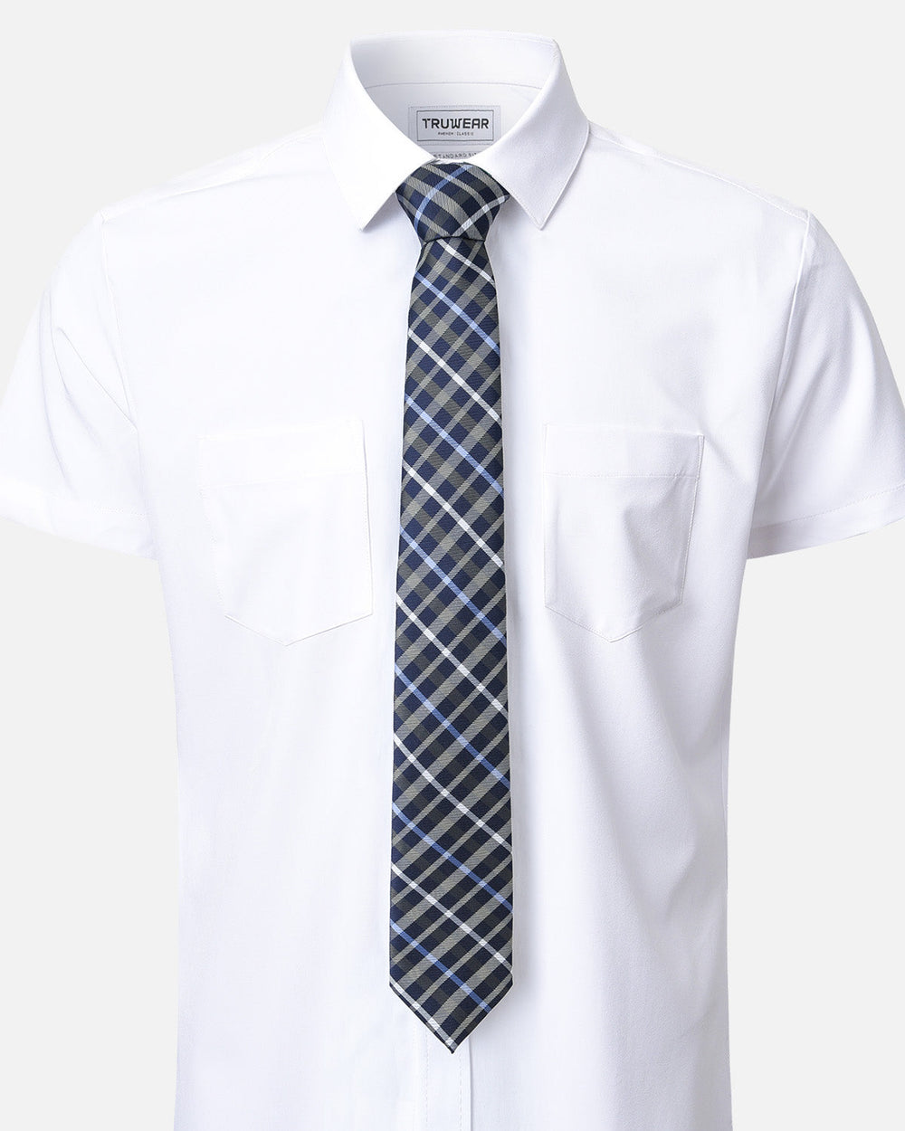 Immortal Charcoal Powder Blue & Navy Stripe Tie