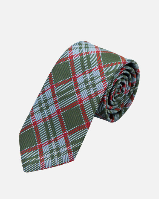 Immortal Tartan Cream Red Tie