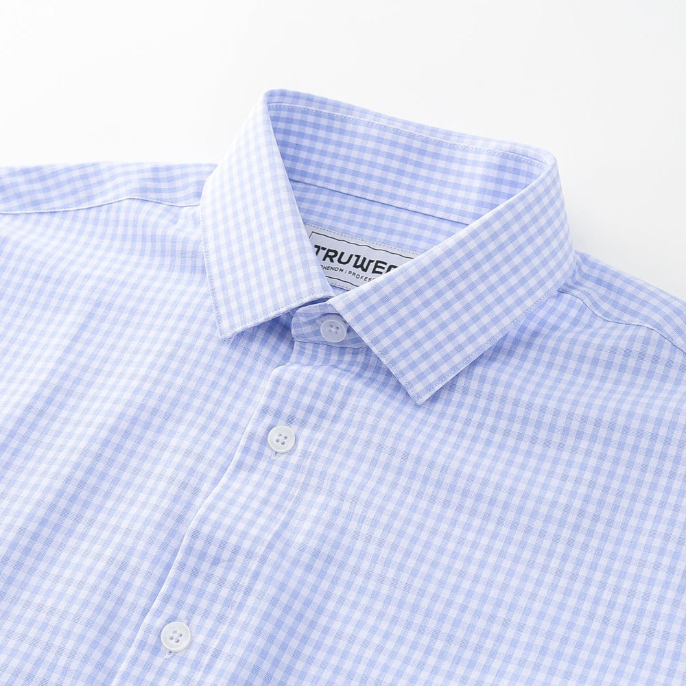 Phenom Professional Light Blue Gingham Dress Shirt