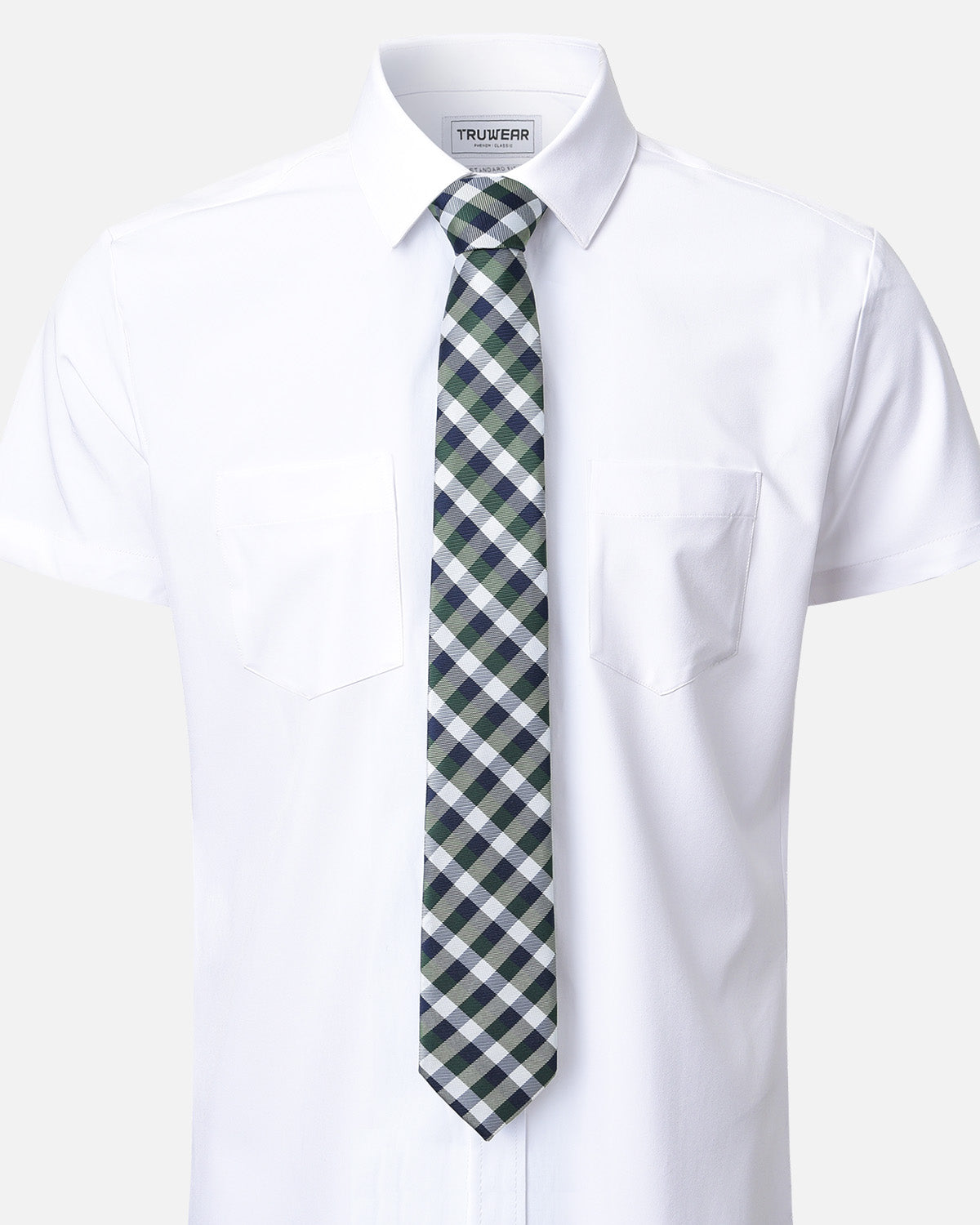 Immortal Checkered Navy, Green & White Tie