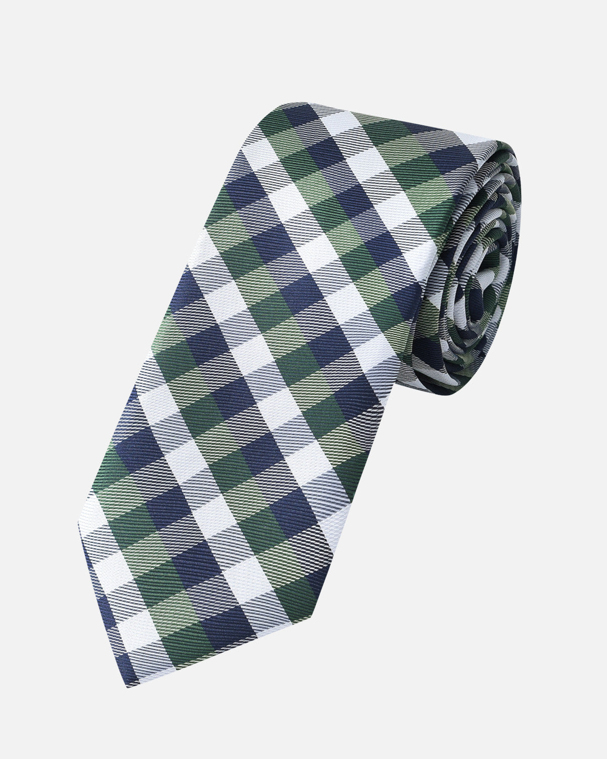 Immortal Checkered Navy, Green & White Tie