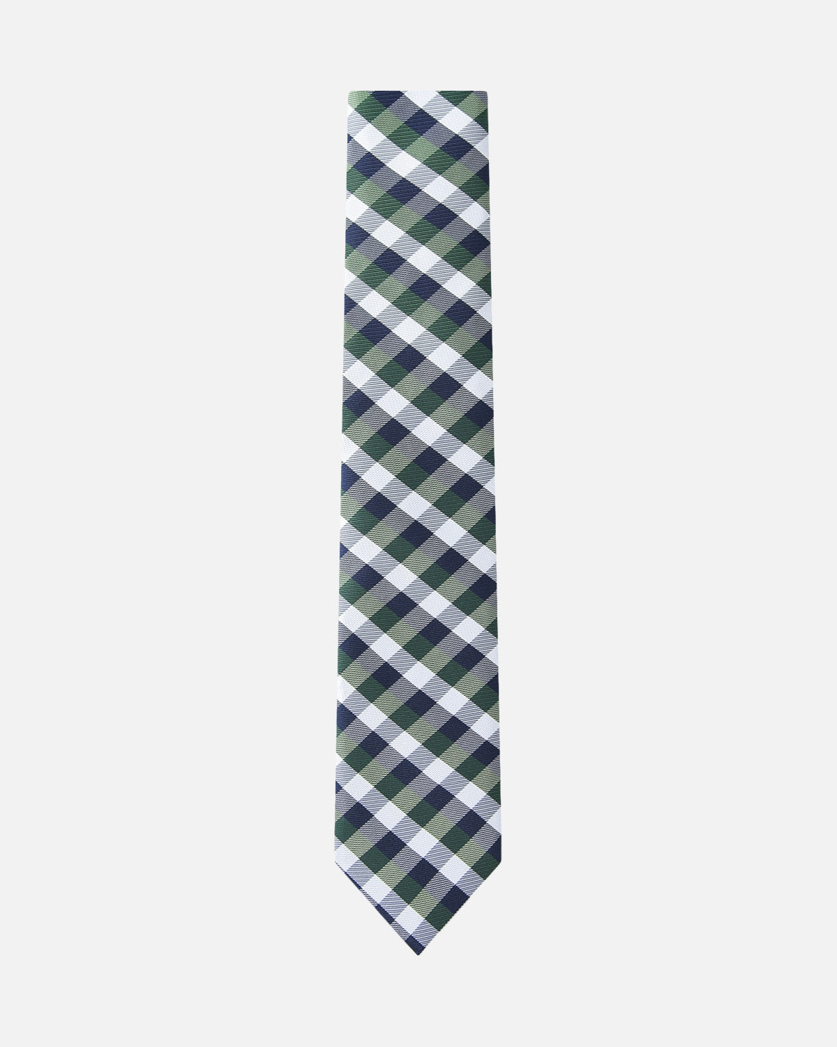 Immortal Checkered Navy, Green & White Tie