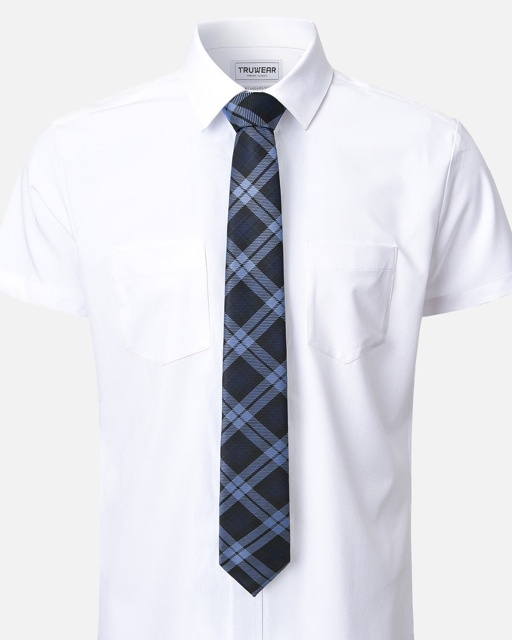 Immortal Powder Blue & Navy Plaid Tie