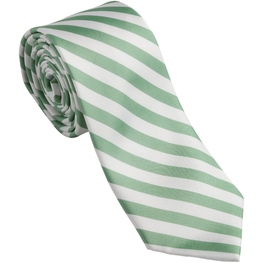 Immortal Green & White Striped Dress Tie