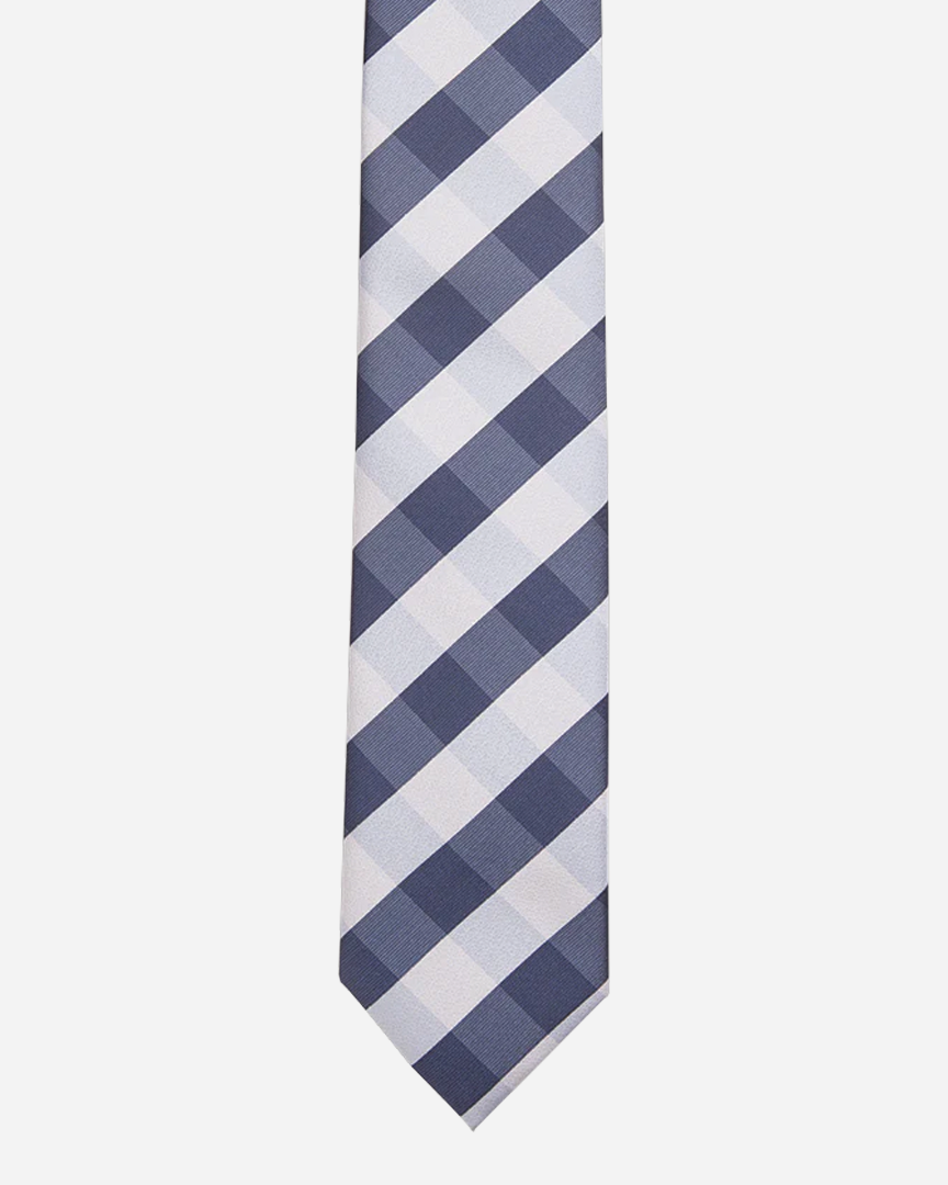 Immortal Navy Light Blue Checkered Dress Tie