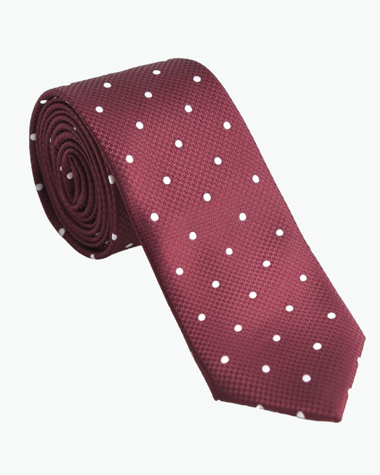 Immortal Maroon Polka-dot Tie