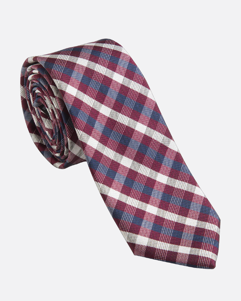 Immortal Tie Checkered Red White Navy