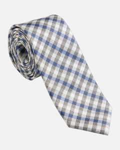 Immortal Royal Blue & Grey Checkered Dress Tie