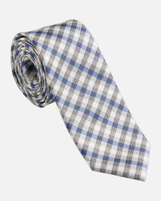 Immortal Royal Blue & Grey Checkered Dress Tie