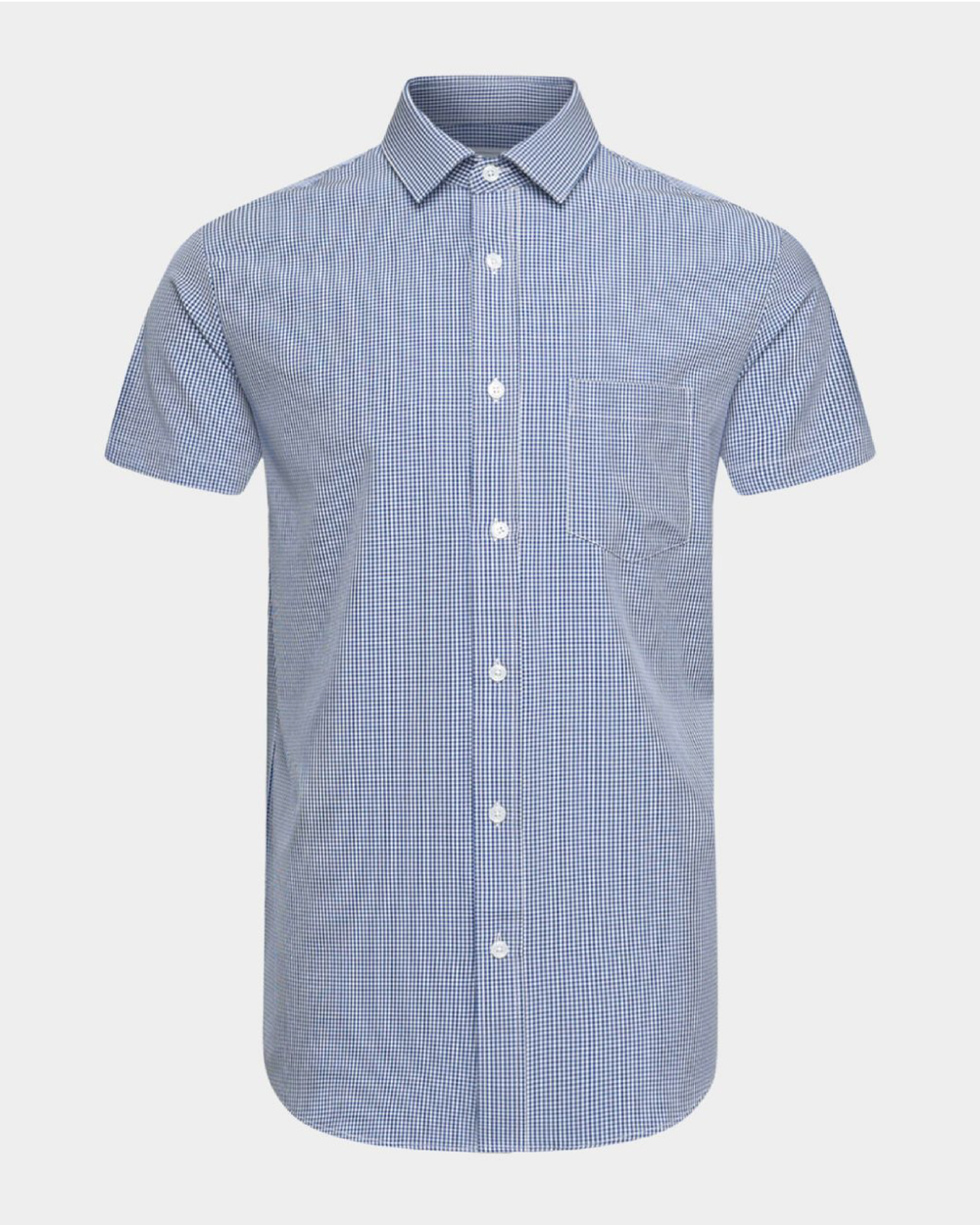 Phenom Classic Navy Plaid Short Sleeve Dress Shirt