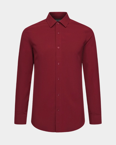 Phenom Professional Maroon Long Sleeve Men's Dress Shirt